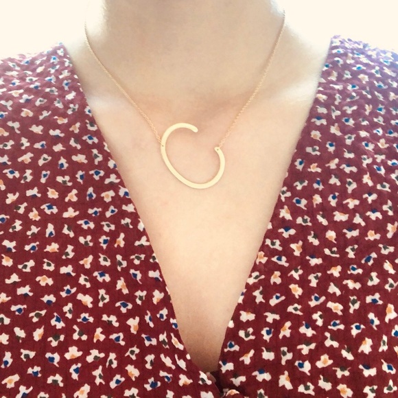 Anthropologie Block Letter Necklace Top 